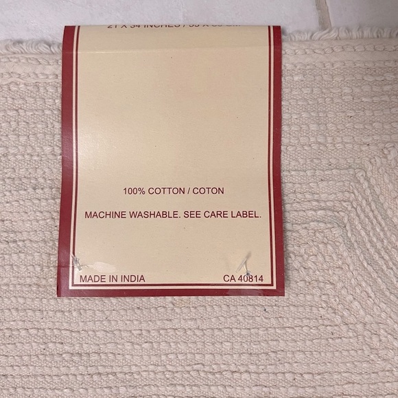 Bathroom Bath Mat Rug Beige - 100% Cotton Loop Rug Tapis - Machine Washable NEW - Picture 4 of 5